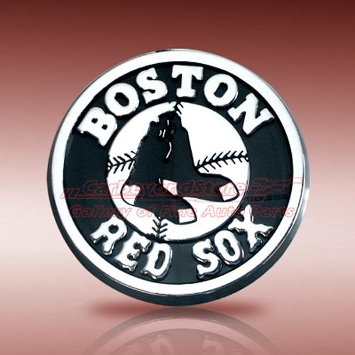 Mlb boston red sox 3d chrome car emblem, easy install, licensed + free gift