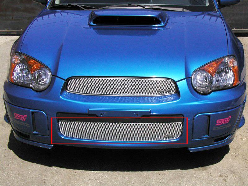 2004-2005 subaru impreza wrx & sti grillcraft lower silver 1pc grille mx grill 