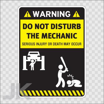 Sticker decals sign signs warning danger caution stay away mechanic 0500 z4fls