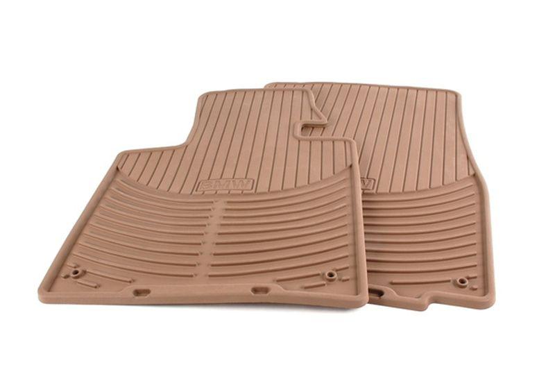 2002 to 2008 bmw z4 rubber floor mats - factory oem bmw accessories - beige