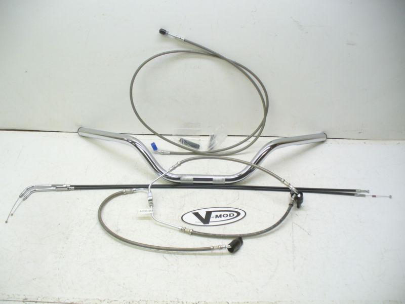 Harley 03-04 vrscb reduced reach handlebar & cables.