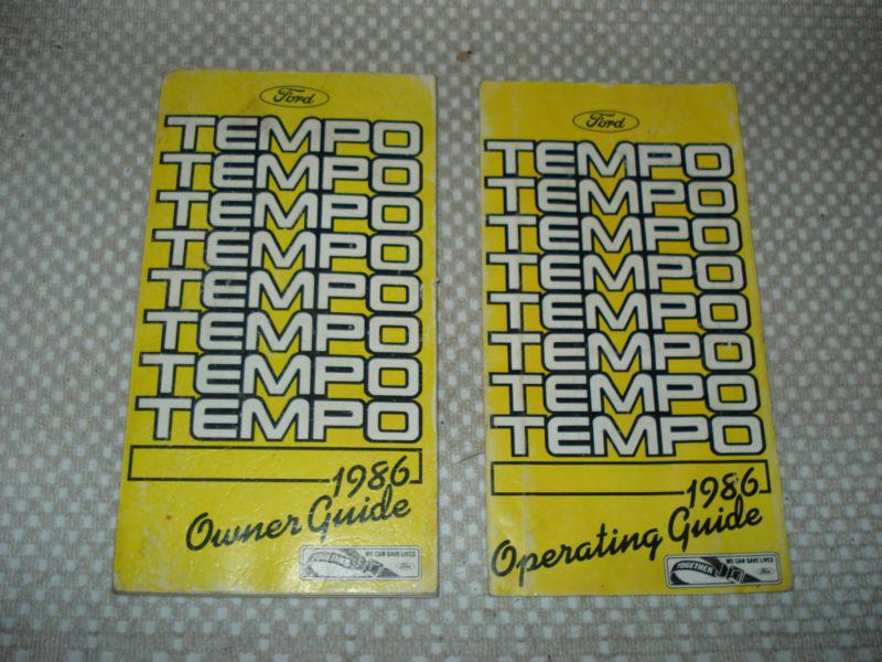 1986 ford tempo owners manual original glovebox books