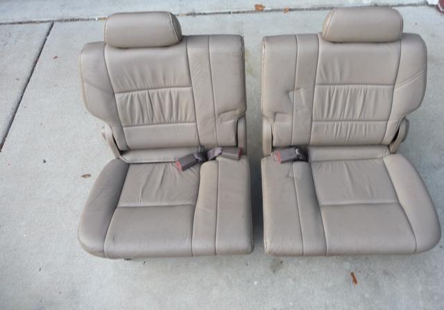 01-07 toyota sequoia third row leather 3rd seats tan