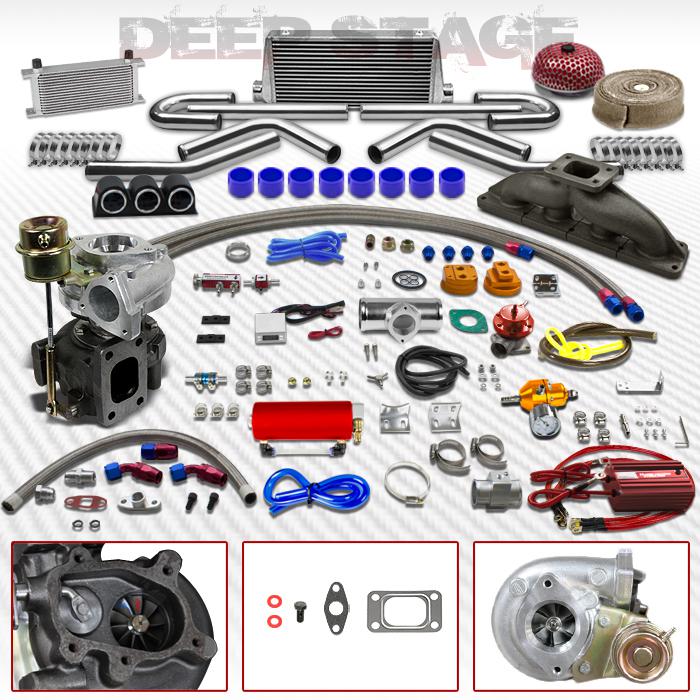 T25/t28 22pc turbo kit w/intercooler+blow off valve+cast manifold a4/passat 1.8l