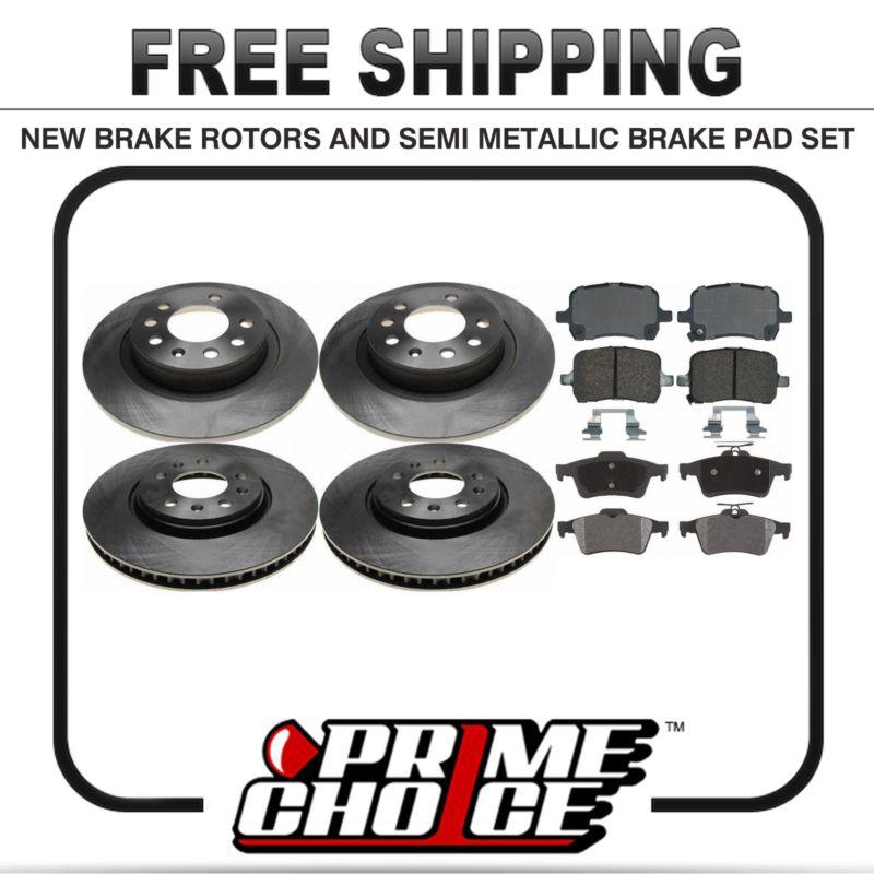 Front & rear kit 4 disc brake rotors and 8 metallic pads full complete set