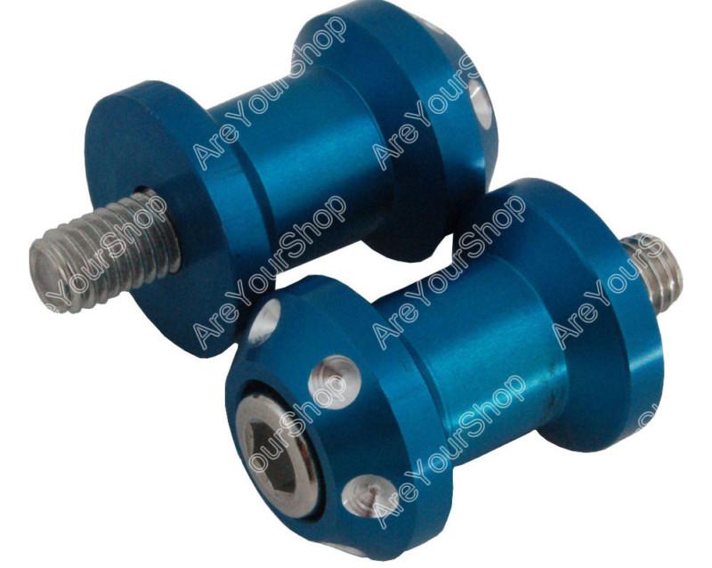 Swingarm spools cnc 8mm honda cbr 600 954 1000 rr suzuki gsxr 600 750 1000 blue