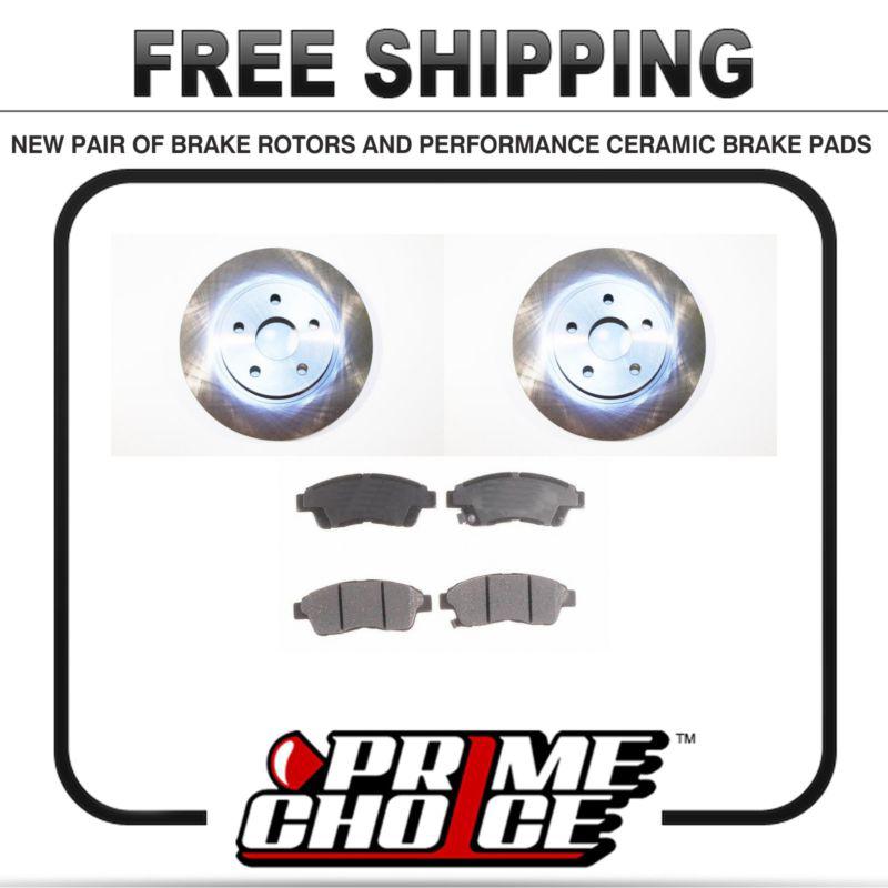 Premium kit disc rotors pair + performance ceramic brake pads set