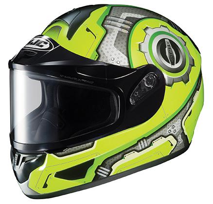 Hjc cl-16sn machine dual lens high viz  snow helmet adult sm small