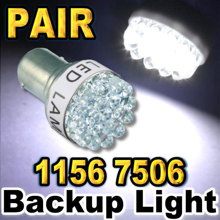 2 x 1156 xenon white 19-led bulbs for back up reverse light 1141 7506 