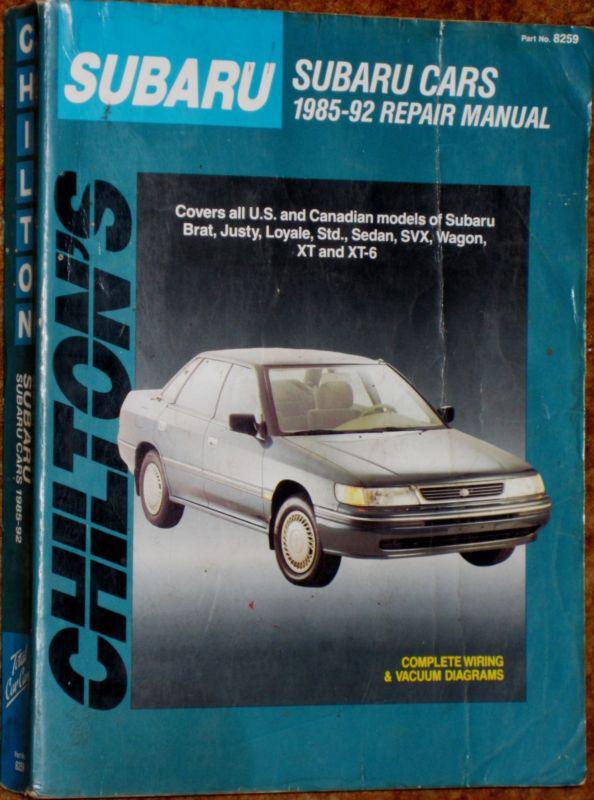 Chilton repair manual 1985 - 1992 subaru xt, xt-6, svx, loyale, brat, & justy