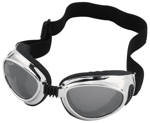 Chrome airfoil goggles with mirrored lens