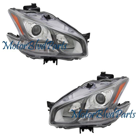 11-12 nissan maxima sport hid headlights headlamps oe-style driver+passenger set