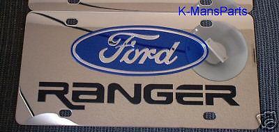 Ford ranger stainless steel vanity license plate tag black