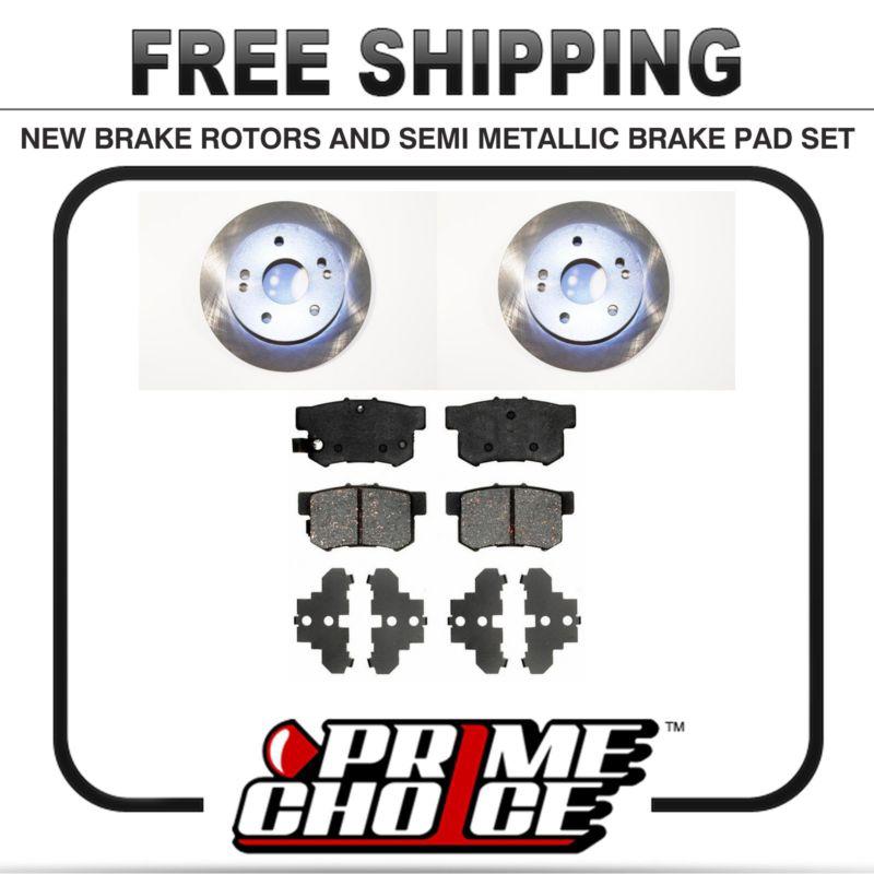 Premium rear metallic brake pads and disc rotors complete kit left & right pair