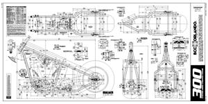 Motorcycle 300 tire  frame blueprints