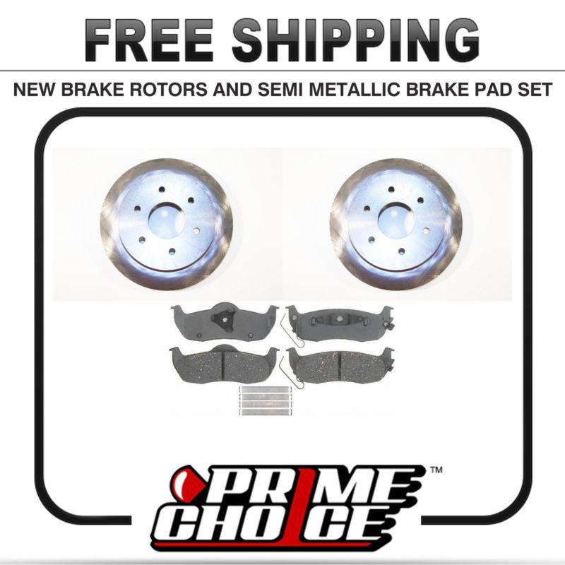 Premium rear metallic brake pads and disc rotors complete kit left & right pair