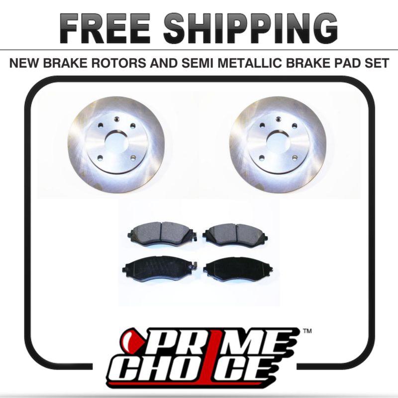 Premium front metallic brake pads and disc rotors complete kit left & right pair