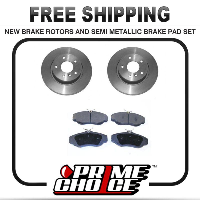 Premium front metallic brake pads and disc rotors complete kit left & right pair