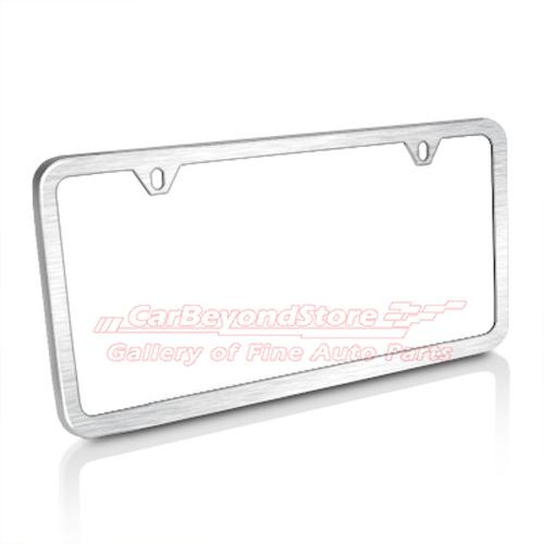 Slim brushed stainless steel license plate frame, high-quality + free gift