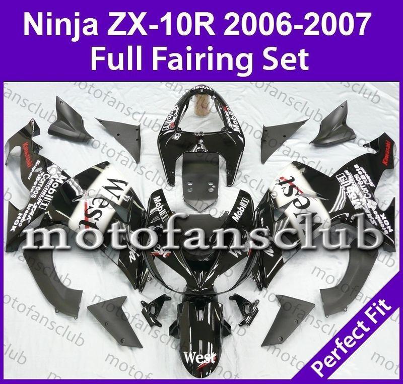 Fit kawasaki 06 07 zx 10r zx10r ninja 2006 2007 fairing bodywork plastics #01 c