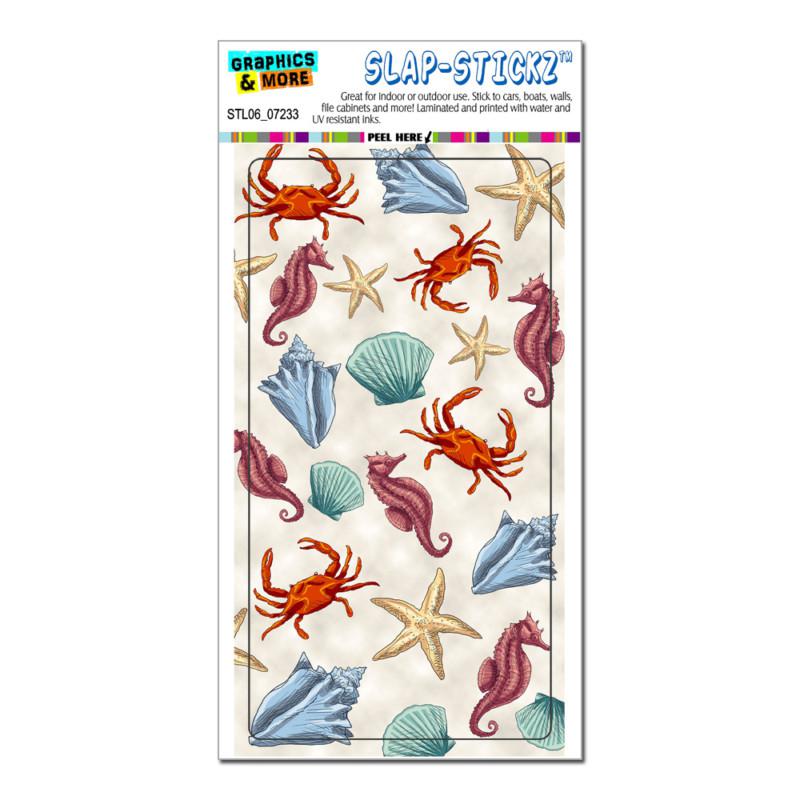 Sealife ocean seahorse seashell starfish crab beach slap-stickz™ bumper sticker