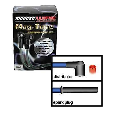 Moroso spark plug wires mag-tune spiro wound 7mm black stock boots dodge v6 set