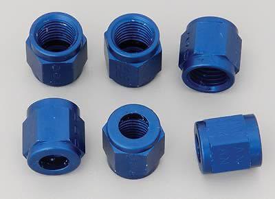 Russell 660560 fitting tube nut -4 an aluminum blue set of 6