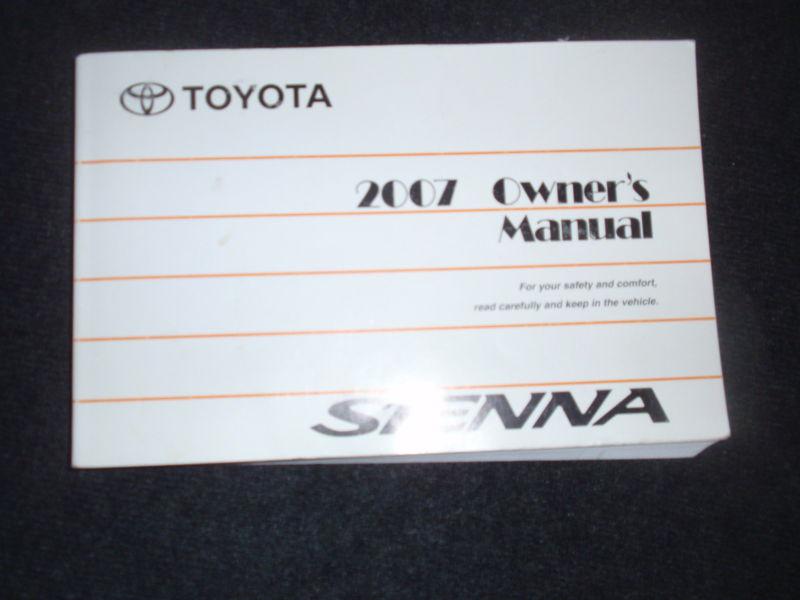 2007 toyota sienna owners manual