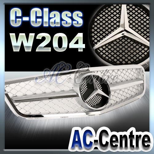 Mercedes benz w204 c class front grille c180 c200 c220 c320 c350 08-12 amg sil