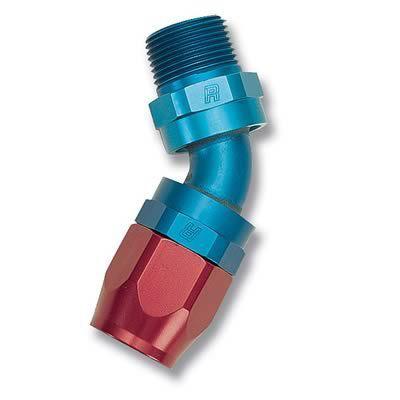 Russell full flow hose end -12 an swivel male threads 45 degree 612040
