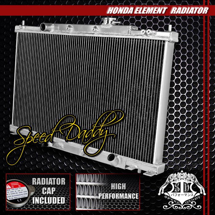 Dual core full aluminum racing 2-row cooling radiator jdm 03-11 honda element mt