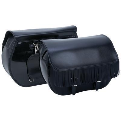 Diamond plate heavy-duty waterproof pvc motorcycle fringed saddlebags