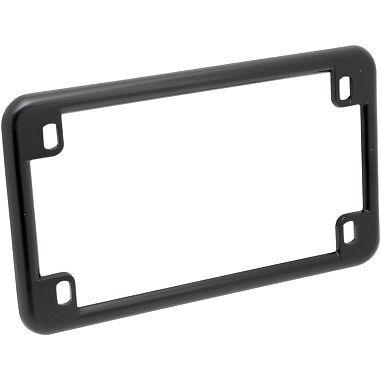 Die-cast motorcycle license plate frame, black 7" x 4"