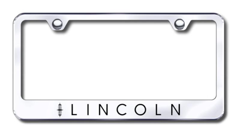 Ford lincoln  engraved chrome license plate frame -metal made in usa genuine