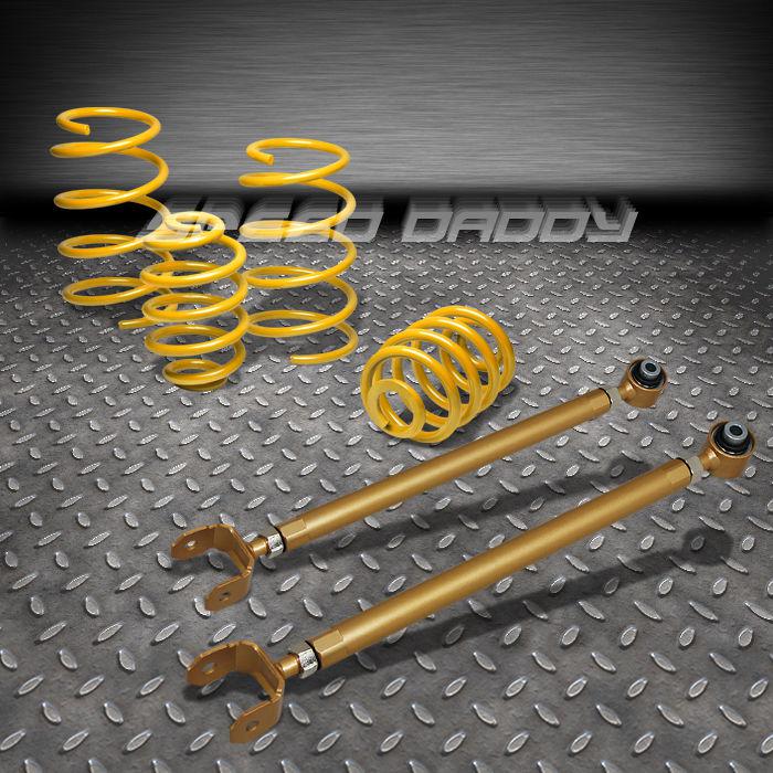 Yellow 1.5" lowering springs+rear lower control camber arm 92-98 bmw e36 318-325