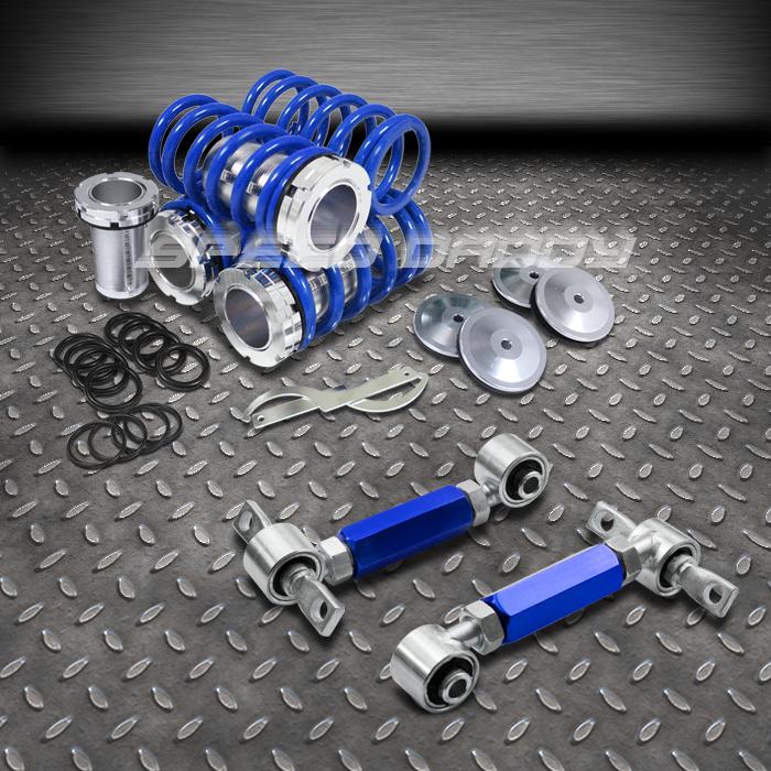 0-3" scaled coilover+rear camber suspension arm/kit 88-00 civic/crx/integra blue