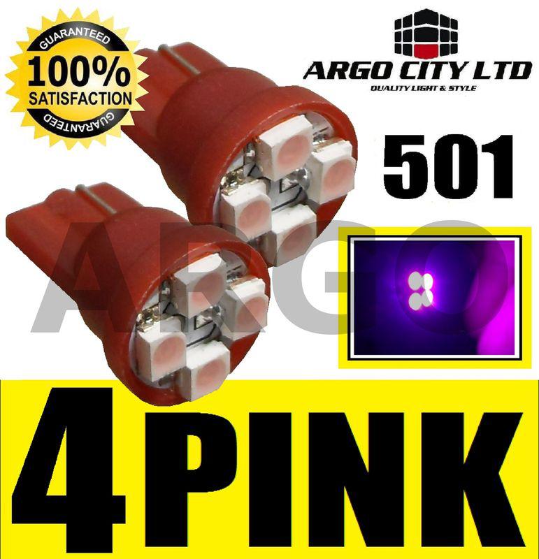 4 smd led xenon pink quad 501 t10 sidelight bulbs vauxhall vivaro van