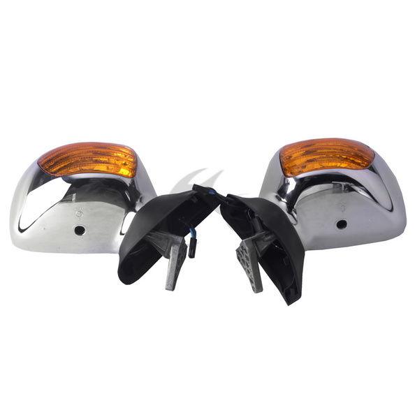 Chrome left right side signals rear mirrors for honda goldwing gl1800 2001-2011