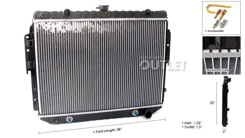 1994 1995 1996 1997 1998-2003 dodge b150 b250 b350 ram van radiator new 2 row