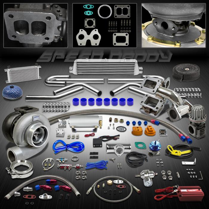 Gt45 19pc t4 turbo kit turbocharger+manifold+intercooler 86-91 mazda rx-7/rx7 fc