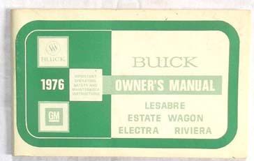 1976 buick  owners manual original lesabre estate wagon electra riviera