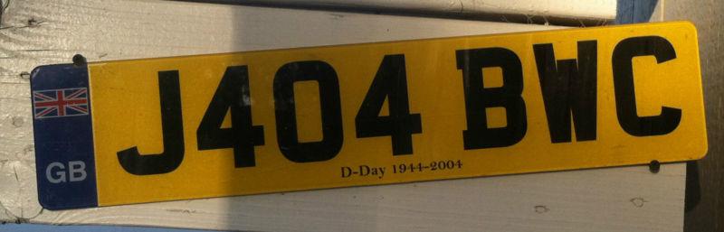 Original historic d-day great britain license plate   j404 bwc