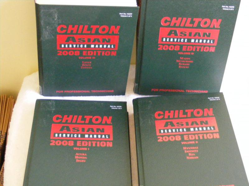 Chilton asian 2008 service manuals volumes 1-4