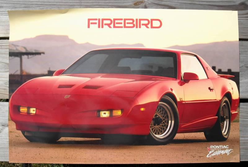 Nos hurst 1991 pontiac firebird trans am gta dealership wall poster rare