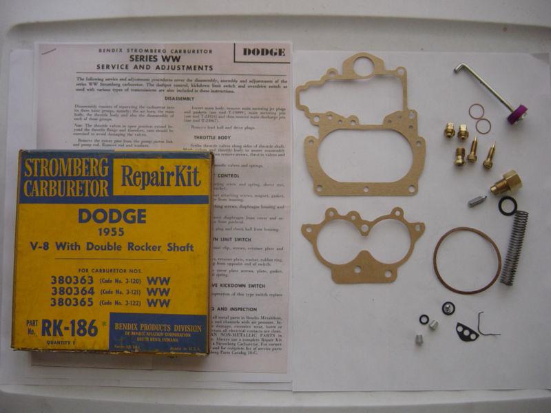 Carb repair kit for a 1955 dodge with a stromberg ww carb 3-120, 3-121, 3-122