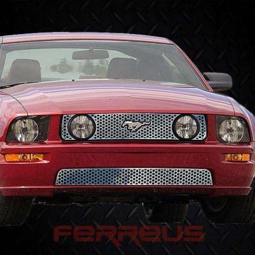 Ford mustang gt 05-09 circle punch polished stainless truck grill add-on