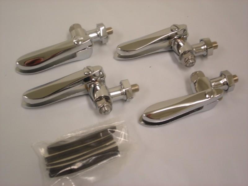 Ford open car chrome wind wing bracket set