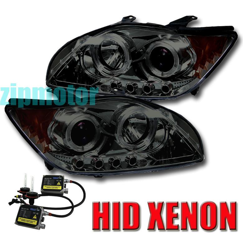 2005-2007 scion tc dual halo led projector headlights +hid 6000k jdm smoke 2006