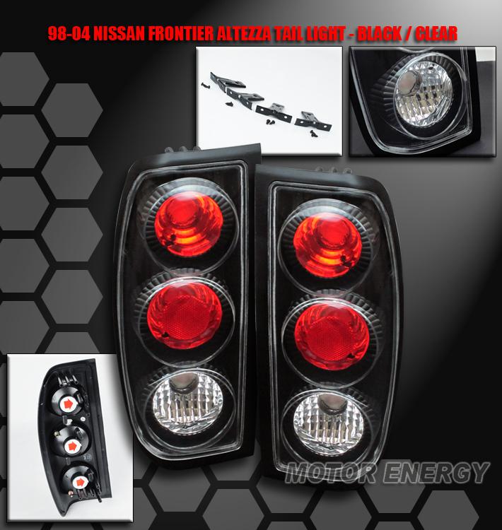 98-04 nissan frontier altezza tail lights lamp black 99