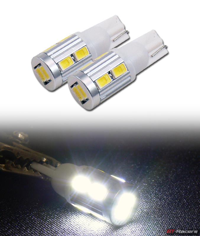 2 white t10 wedge 10x high power 5730 smd led light bulb 2450 2652 2921 2825 w5w